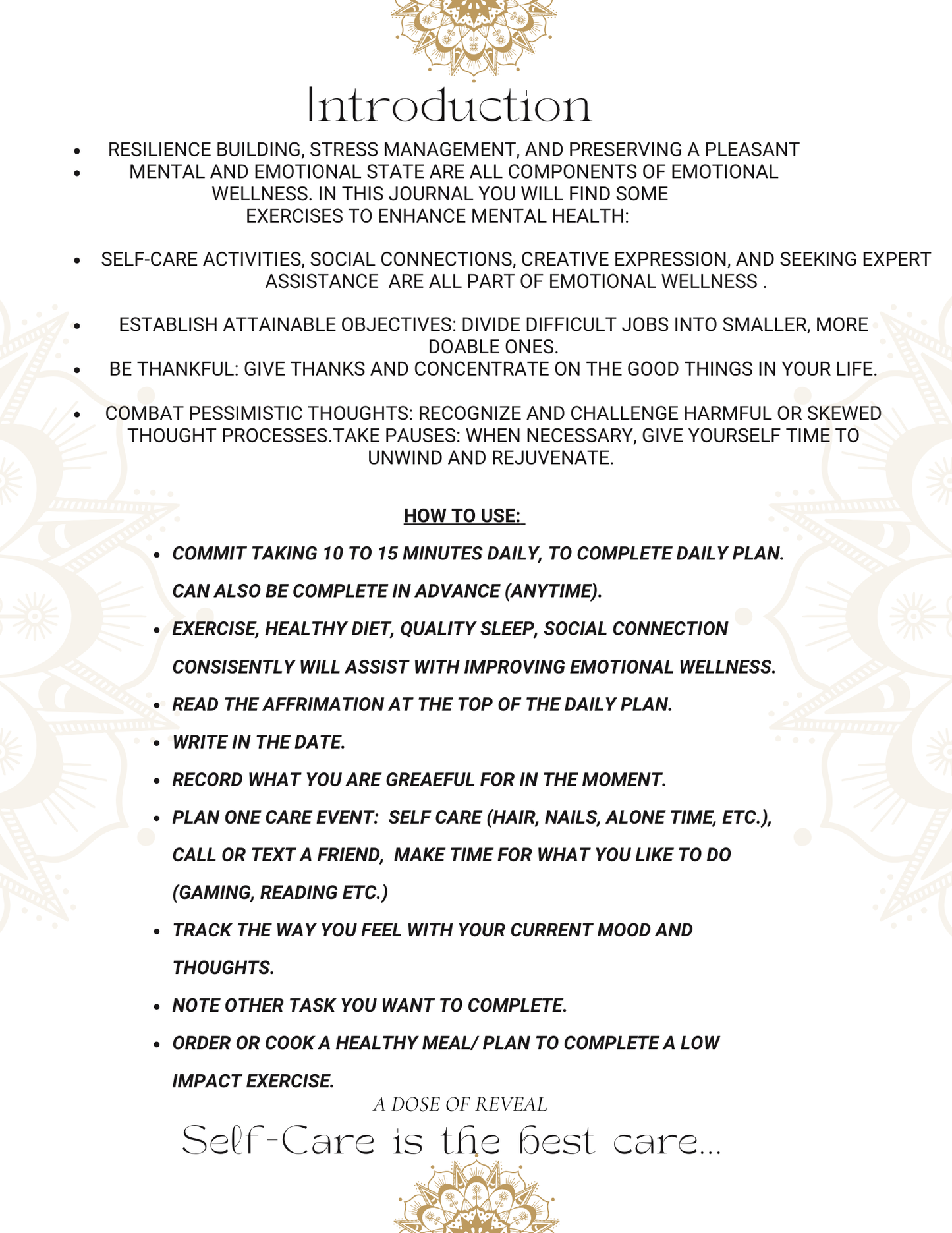 Emotional Wellness Journal